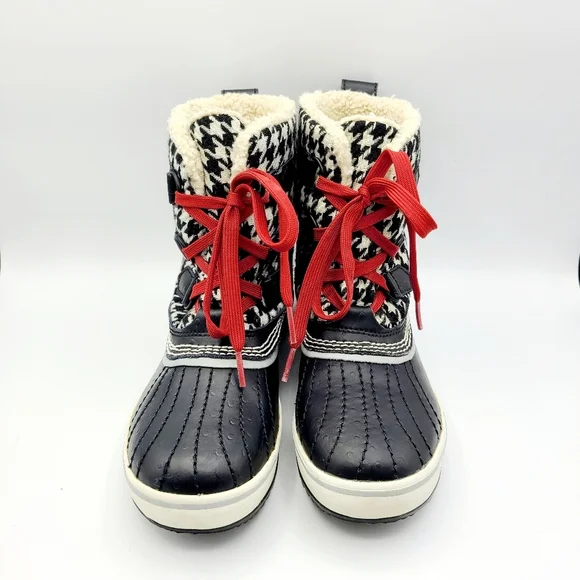 SOREL Tivoli Tweed Houndstooth Boots Size 5 Lace Up Waterproof Rain Snow - Picture 14 of 15